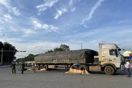 Hiện trường vụ tai nạn. (Ảnh: Huyền Trang/TTXVN)