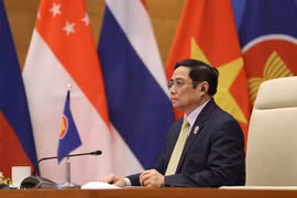 Thủ tướng Phạm Minh Chính phát biểu tại hội nghị. (Ảnh: Dương Giang/TTXVN)