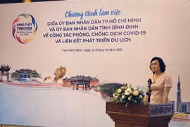 Bà Phan Thị Thắng, Phó Chủ tịch Ủy ban Nhân dân Thành phố Hồ Chí Minh đề xuất các giải pháp liên kết phát triển du lịch. (Ảnh: Tường Quân/TTXVN)