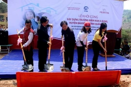 Lễ động thổ xây dựng trường mầm non A Bung, huyện Đakrông, Quảng Trị. (Ảnh: Trần Tĩnh/Vietnam+)