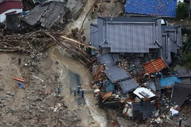 [Photo] Quang cảnh hoang tàn sau vụ sạt lở đất ở Nhật Bản