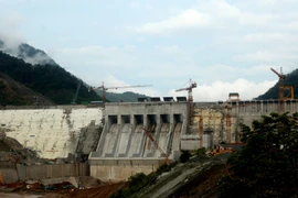 Đập chính thủy điện Lai Châu. (Ảnh: Ngọc Hà/TTVXN)