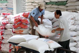 Bốc xếp gạo xuất khẩu. (Ảnh: Đình Huệ/TTXVN)