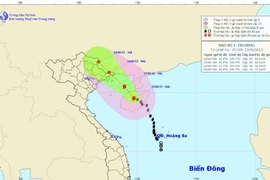 Hướng đi của cơn bão. (Nguồn: nchmf.gov.vn)