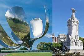 Công trình tham gia hưởng ứng thắp sáng xanh dương của Liên hợp quốc ở Buenos Aires. (Nguồn: onu.org.ar)