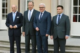 Cuộc gặp Ngoại trưởng nhóm "Bộ tứ Normandy" đánh giá việc thực hiện thỏa thuận ngừng bắn ở Ukraine hồi tháng 11. (Nguồn: AFP/TTXVN)