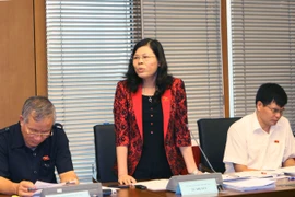 Đại biểu Quốc hội Thành phố Hồ Chí Minh Nguyễn Thị Kim Tiến phát biểu ý kiến. (Ảnh: Nguyễn Dân/TTXVN)