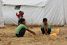 Các cậu bé ở Aleppo. (Nguồn: AFP)