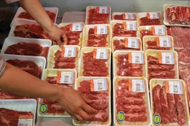 Thịt bò Australia được bày bán tại một siêu thị. (Nguồn: AFP/TTXVN)