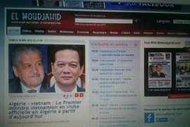Truyền thông Algeria đưa tin về chuyến thăm của Thủ tướng Nguyễn Tấn Dũng. (Ảnh: Thanh Bình/Vietnam+)