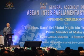 Thủ tướng Malaysia Najib Razak phát biểu tại lễ khai mạc AIPA-36. (Ảnh: Kim Dung-Chí Giáp/Vietnam+)