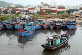 Tàu thuyền neo đậu về bến tránh bão. (Ảnh minh họa. Lê Lâm/TTXVN)