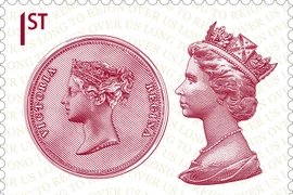 Một trong năm mẫu tem mới được công bố ngày 9/9. (Nguồn: AFP/TTXVN)