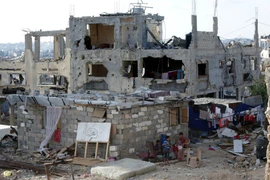 Cảnh đổ nát sau cuộc xung đột ở Gaza. (Nguồn: AFP/TTXVN)