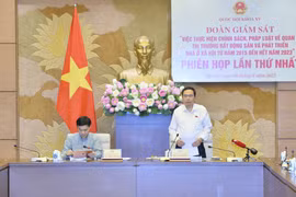 Phó Chủ tịch Thường trực Quốc hội Trần Thanh Mẫn chủ trì phiên họp. (Ảnh: Minh Đức/TTXVN)