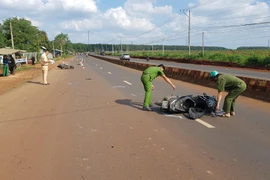 Hiện trường vụ tai nạn. (Ảnh: Đậu Tất Thành/TTXVN)