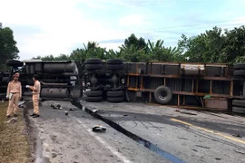Một vụ tai nạn trên đường tránh Nam Hải Vân. (Ảnh minh họa. TTXVN phát)
