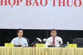Thứ trưởng Đỗ Thắng Hải chủ trì họp báo thường kỳ. (Ảnh: Đức Duy/Vietnam+)