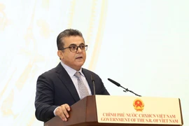 Đại sứ Palestine tại Việt Nam Saadi Salama, Trưởng Phái đoàn Ngoại giao phát biểu chúc mừng 75 năm Quốc khánh nước CHXHCN Việt Nam (2/9/1945-2/9/2020). (Ảnh: Lâm Khánh/TTXVN)