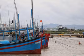 Ngư dân Phú Yên neo đậu tàu thuyền tại cảng cá Đông Tác, phường Phú Đông thành phố Tuy Hòa tránh bão. (Ảnh: Phạm Cường/TTXVN)
