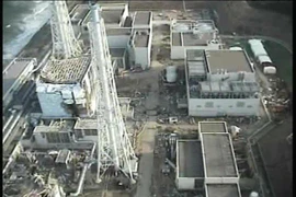Toàn cảnh công trình xây dựng lò phản ứng thứ nhất tại nhà máy điện hạt nhân Fukushima số 1 tại thị trấn Okuma thuộc tỉnh Fukushima tháng 4/2011. (Ảnh: AFP/TTXVN)