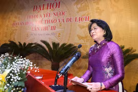 Phó Chủ tịch nước Đặng Thị Ngọc Thịnh phát biểu tại đại hội. (Ảnh: Thanh Tùng/TTXVN)