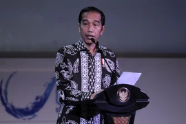 Tổng thống Indonesia Joko Widodo phát biểu tại một sự kiện trên đảo Bali. (Ảnh: AFP/TTXVN)