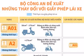 [Infographics] Bộ Công an đề xuất những thay đổi với giấy phép lái xe