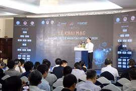 Quang cảnh lễ khai mạc Ngày hội Trí tuệ nhân tạo Việt Nam. (Ảnh: Tiến Lực/TTXVN)