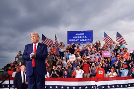 Tổng thống Mỹ Donald Trump tại cuộc vận động tranh cử ở Winston-Salem, bang Bắc Carolina ngày 8/9/2020. (Ảnh: AFP/TTXVN)