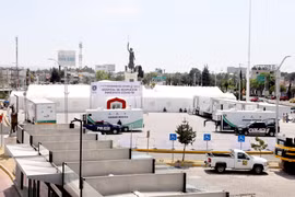 Một bệnh viện dã chiến điều trị cho các bệnh nhân nhiễm COVID-19 tại Hidalgo, Mexico. (Ảnh: THX/TTXVN)