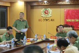 Quang cảnh buổi họp báo chiều 7/12/2020 tại Thành phố Hồ Chí Minh của Bộ Công an. (Ảnh: Thành Chung/TTXVN)