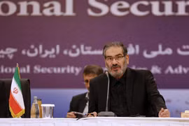 Chủ tịch Quốc hội Iran Ali Larijani phát biểu tại một hội nghị an ninh ở Tehran, Iran. (Ảnh: AFP/TTXVN)