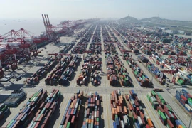Container hàng hóa tại cảng Thượng Hải, Trung Quốc. (Ảnh: THX/TTXVN)
