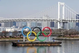 Biểu tượng Olympic tại Tokyo, Nhật Bản, ngày 29/2/2020. (Ảnh: Kyodo/ TTXVN)