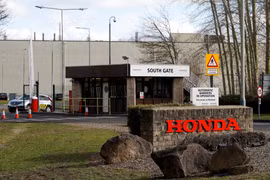 Nhà máy của Honda tại Swindon, tây nam Anh, ngày 19/2/2019. (Ảnh: AFP/TTXVN)
