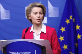 Chủ tịch Ủy ban châu Âu (EC) Ursula von der Leyen. (Ảnh: THX/TTXVN)