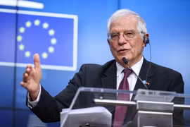 Đại diện cấp cao của EU phụ trách chính sách an ninh và đối ngoại Josep Borrell phát biểu tại cuộc họp báo ở Brussels, Bỉ ngày 20/1/2020. (Ảnh: THX/TTXVN)