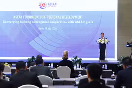 Bộ trưởng Bộ Công Thương Trần Tuấn Anh phát biểu khai mạc diễn đàn. (Ảnh: Lâm Khánh/TTXVN)