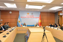Toàn cảnh hội nghị đầu cầu Việt Nam. (Nguồn: quochoi.vn)