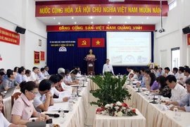 Hội nghị triển khai công tác bồi thường, hỗ trợ và tái định cư Dự án xây dựng tuyến tàu điện ngầm số 2 Thành phố Hồ Chí Minh (metro số 2 Bến Thành - Tham Lương). (Ảnh: Tiến Lực/TTXVN)