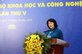 Phó Chủ tịch nước Đặng Thị Ngọc Thịnh phát biểu tại Đại hội. (Ảnh: Anh Tuấn/TTXVN)