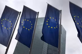 Trụ sở Ngân hàng trung ương châu Âu ở Frankfurt am Main, Đức. (Ảnh: AFP/TTXVN)