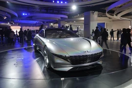 Mẫu ôtô của hãng Hyundai được trưng bày tại Triển lãm ôtô New Delhi, Ấn Độ, ngày 5/2/2020. (Ảnh: Yonhap/TTXVN)