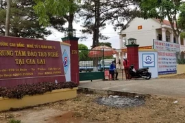 Trung tâm sát hạch lái xe loại 3 thuộc Trung tâm đào tạo nghề tại Gia Lai (278 Lê Duẩn, thành phố Pleiku, tỉnh Gia Lai) nơi tổ chức thi sát hạch lái xe ngày 25/3. (Ảnh: Hồng Điệp/TTXVN)