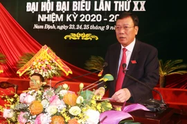 Ông Đoàn Hồng Phong tái đắc cử Bí thư Tỉnh ủy Nam Định khóa XX, nhiệm kỳ 2020 - 2025. (Ảnh: Văn Đạt/TTXVN)