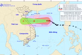 Vị trí và đường đi của bão số 8. (Nguồn: nchmf.gov.vn)