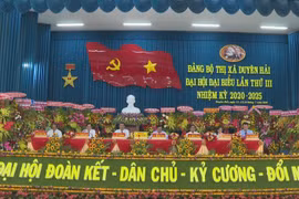 Đoàn Chủ tịch tại Đại hội. (Ảnh: Thanh Hòa/TTXVN)