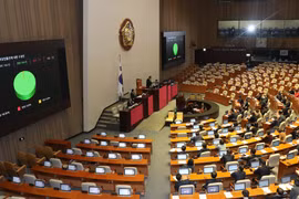 Toàn cảnh một phiên họp Quốc hội Hàn Quốc ở Seoul ngày 13/1/2020. (Ảnh: YONHAP/TTXVN)