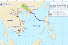 Hình ảnh vị trí và đường đi của bão số 1. (Nguồn: nchmf.gov.vn)